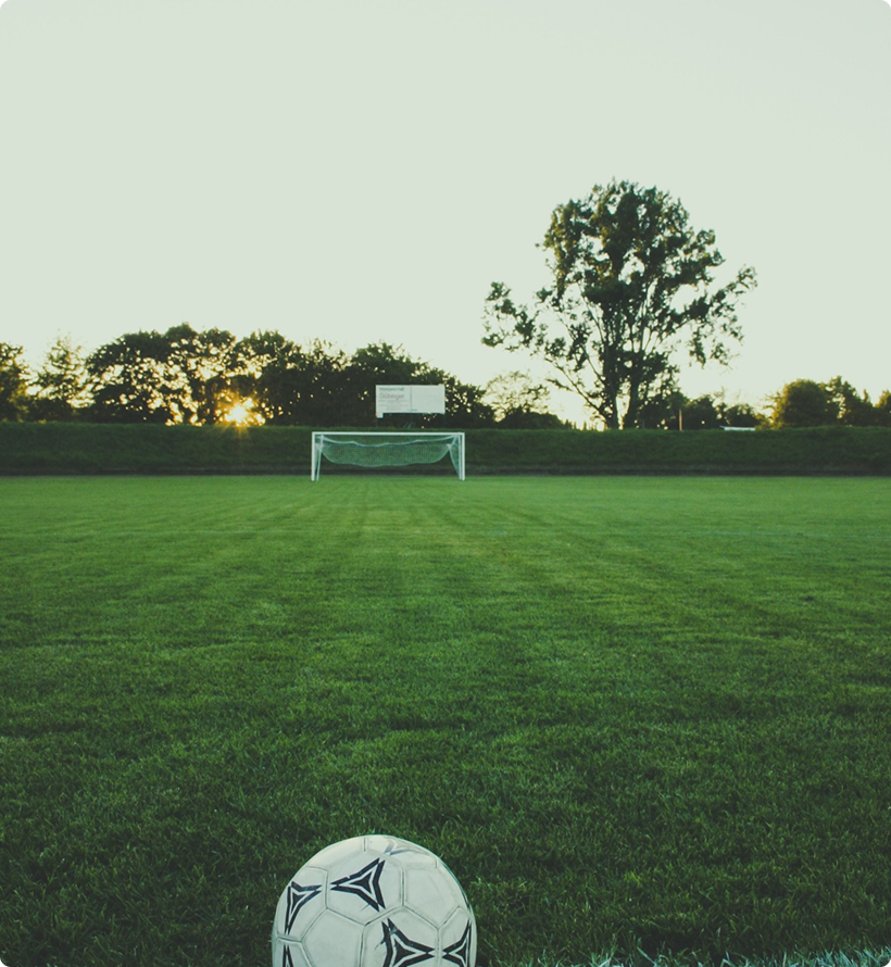Football field with ball